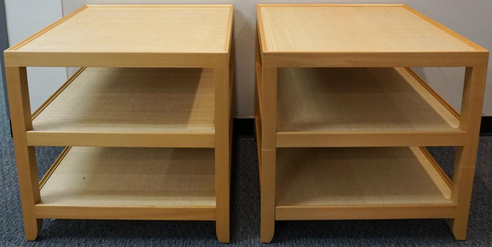 PAIR OF MODERN MAPLE AND INSET