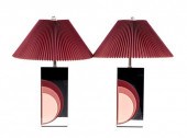 PAIR OF MODERN MIRRORED TABLE