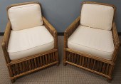 PAIR OF MODERN RATTAN LOOSE CU