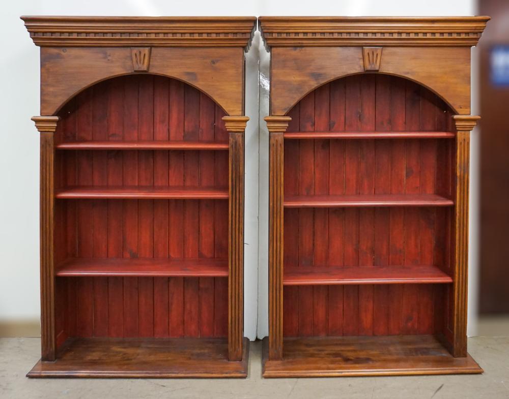 PAIR OF MODERN STAINED PINE
