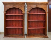 PAIR OF MODERN STAINED PINE BO