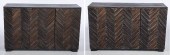 PAIR OF MODERN STAINED PINE SI