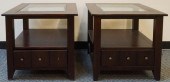 PAIR OF MODERN STAINED WOOD AN