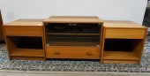 PAIR OF MODERN TEAK BEDSIDE TA