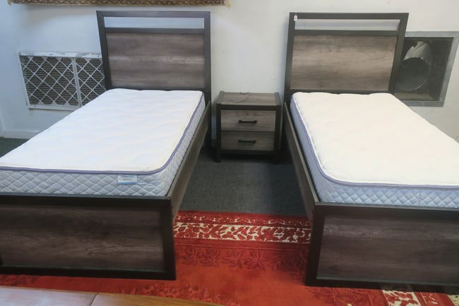 PAIR OF MODERN TWIN BEDS AND ONE