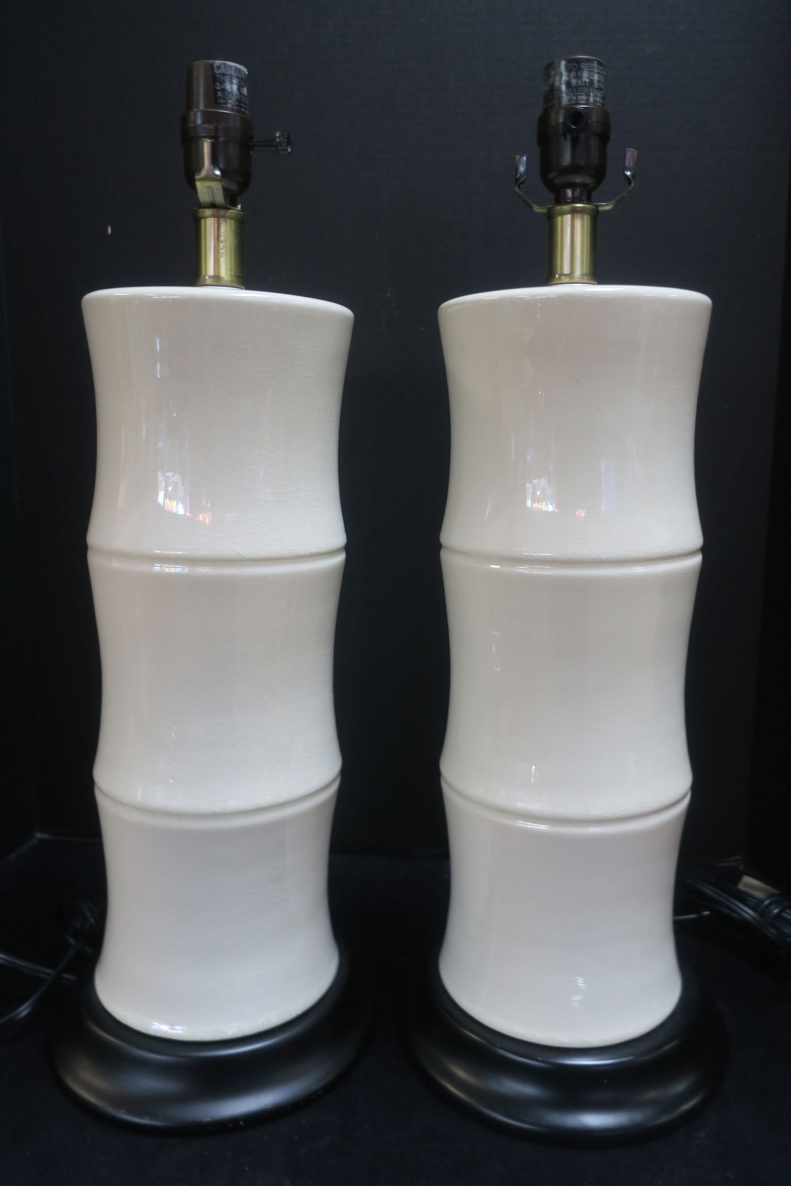 PAIR OF MODERN WHITE CERAMIC