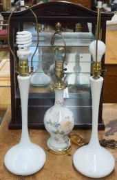 PAIR OF MODERN WHITE ENAMEL PA