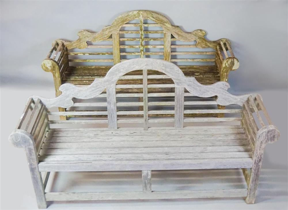 PAIR OF MODERN WOODEN GARDEN