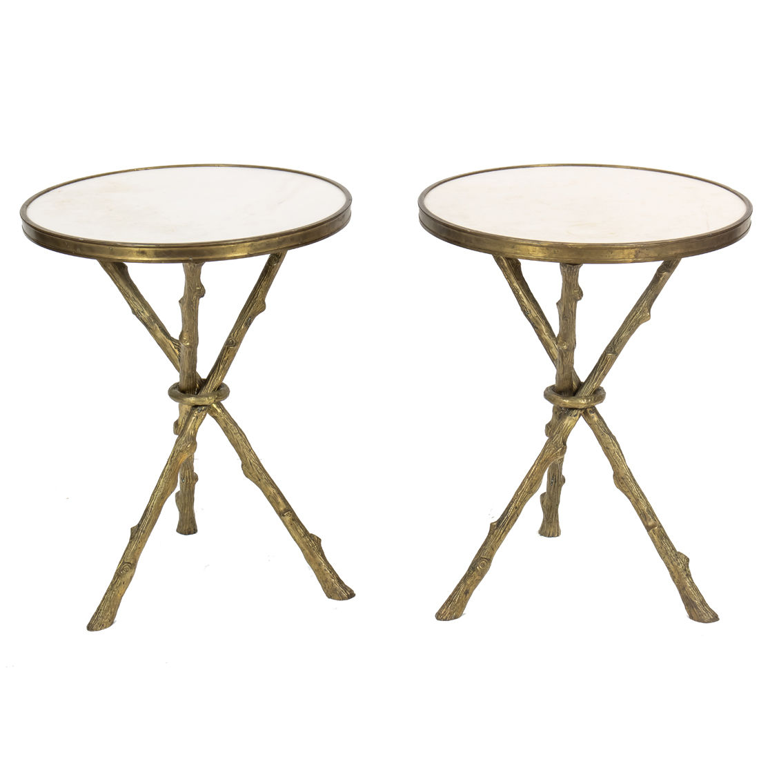 PAIR OF MODERNE GILT BRONZE AND