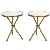 PAIR OF MODERNE GILT BRONZE AN