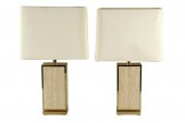 PAIR OF MODERNIST BRASS-MOUNTE