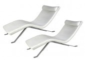 PAIR OF MODERNIST CHAISE LOUNG