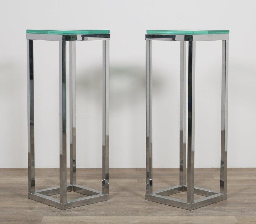 PAIR OF MODERNIST CHROME AND