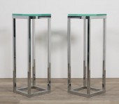 PAIR OF MODERNIST CHROME AND G