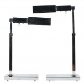 PAIR OF MODERNIST CHROME TABLE