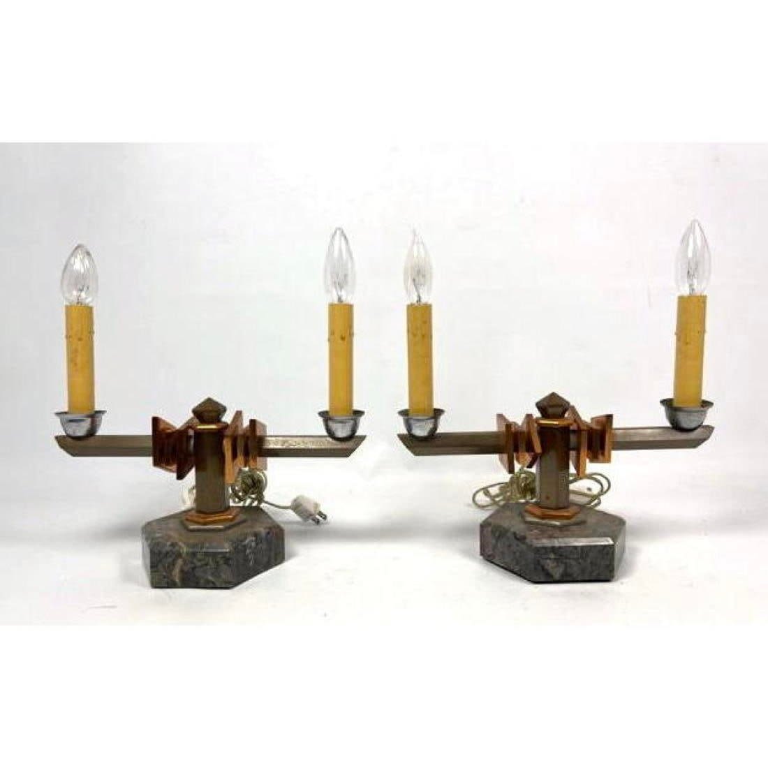 Pair of modernist copper. brass and