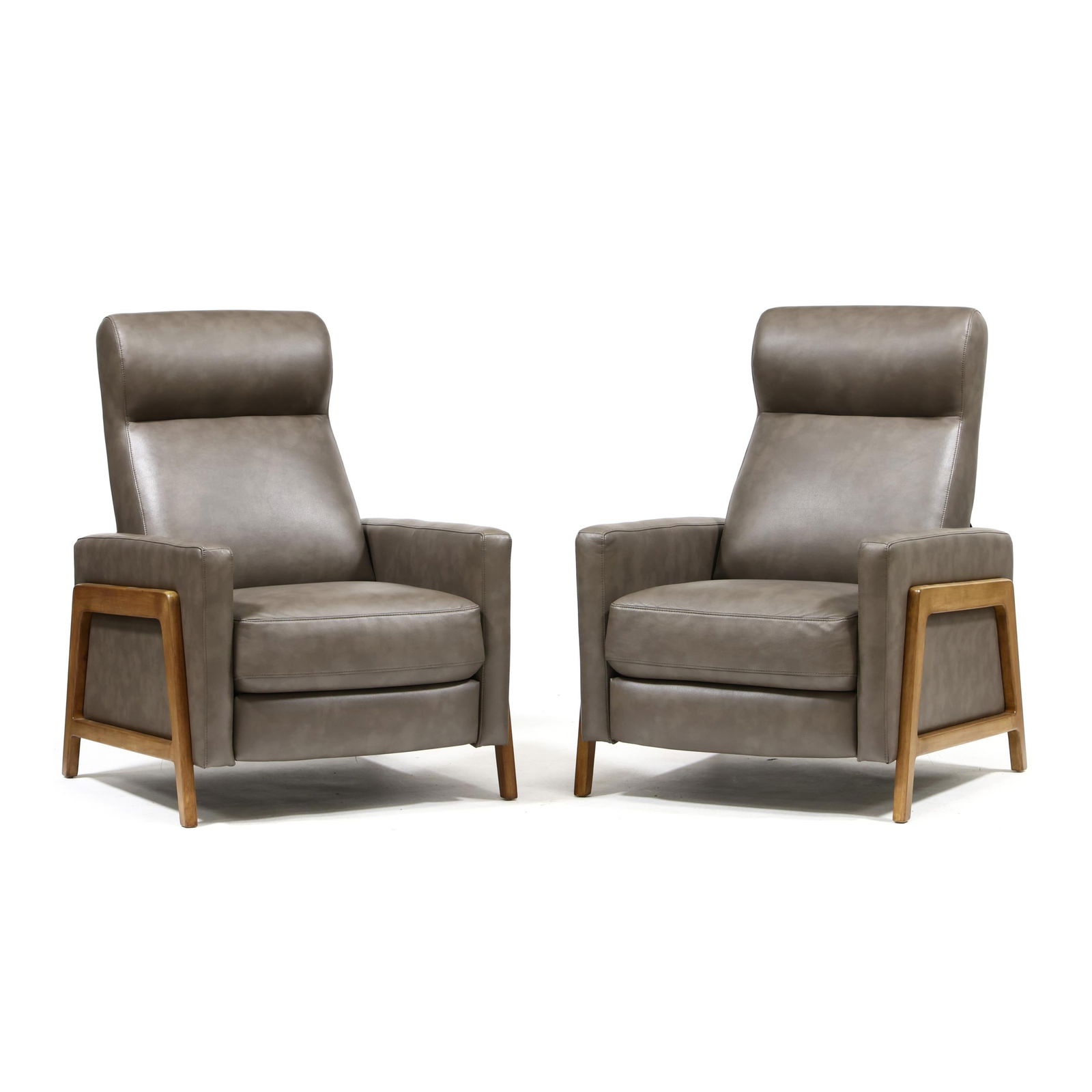 PAIR OF MODERNIST LEATHER AND
