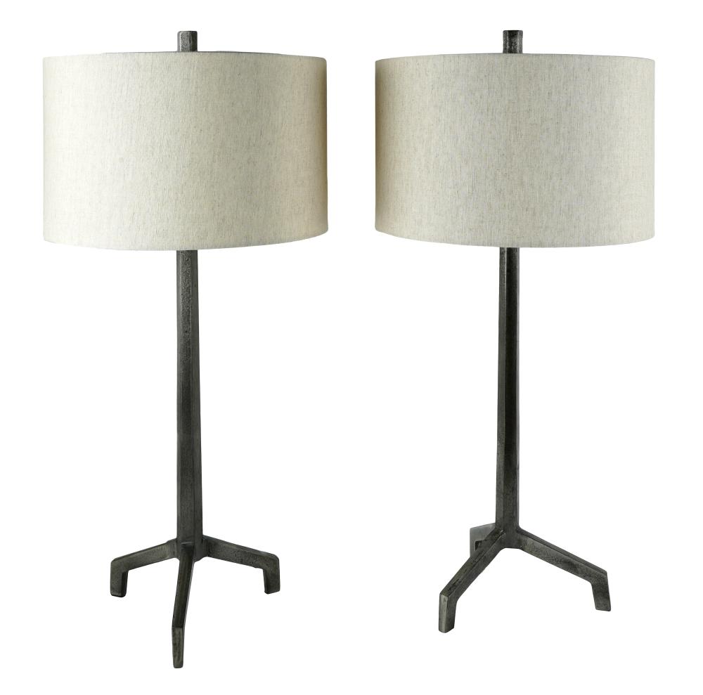 PAIR OF MODERNIST METAL TABLE