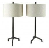 PAIR OF MODERNIST METAL TABLE