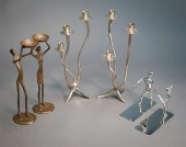 PAIR OF MODERNIST NICKEL PLATE