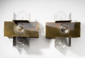 PAIR OF MODERNIST PATINATED BR