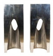 PAIR OF MODERNIST POLISHED MET