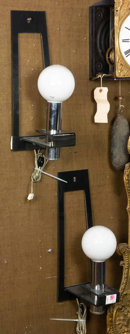 PAIR OF MODERNIST SMOKED LUCITE AND