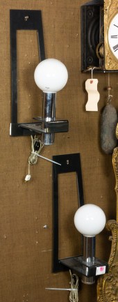 PAIR OF MODERNIST SMOKED LUCIT