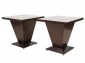 PAIR OF MODERNIST STAINED WOOD