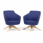 PAIR OF MODERNIST SWIVEL CLUB