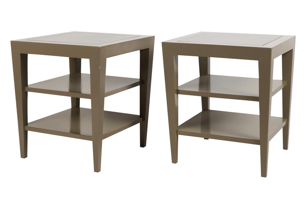 PAIR OF MODERNIST TIERED END