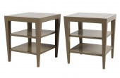 PAIR OF MODERNIST TIERED END T