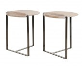 PAIR OF MODERNIST WOOD AND MET