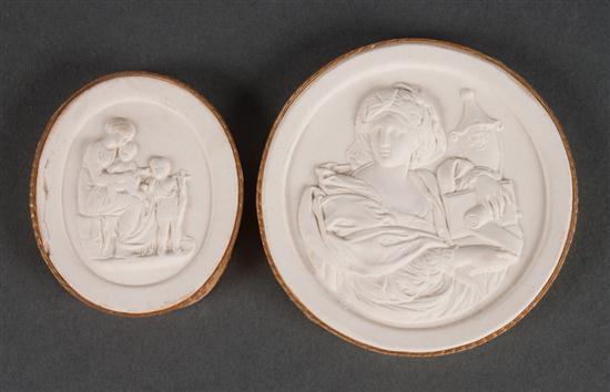 Pair of molded plaster intaglios