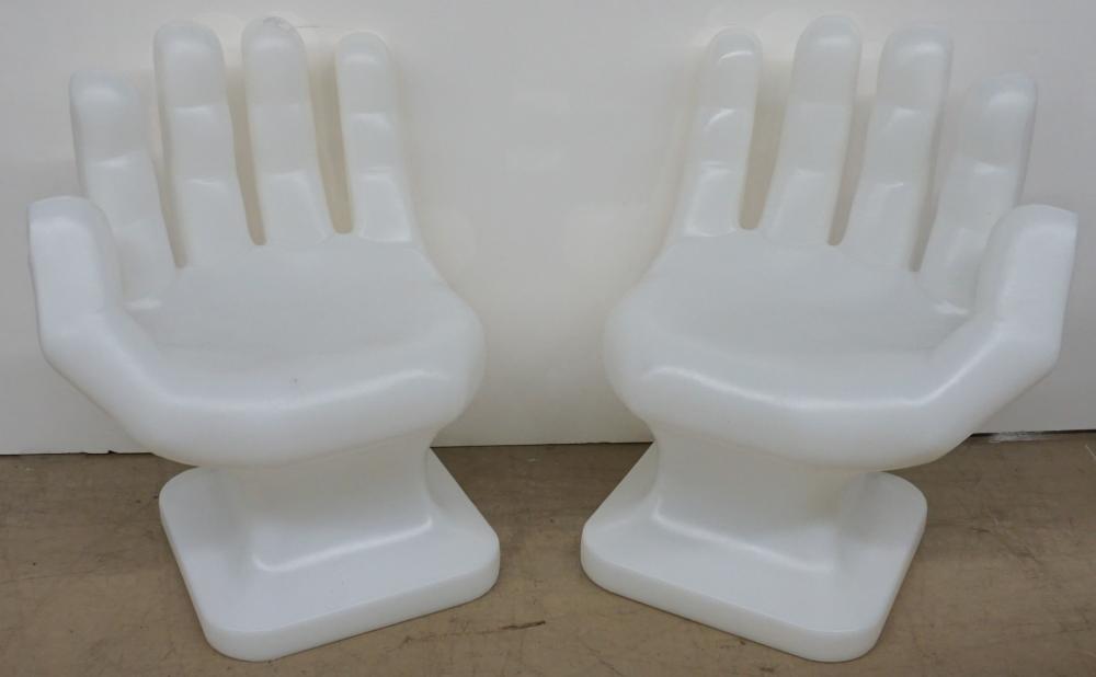 PAIR OF MOLDED PLASTIC HAND-SHAPE