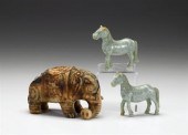 Pair of Mongolian green jade m