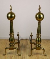 PAIR OF MONUMENTAL BRASS ANDIR