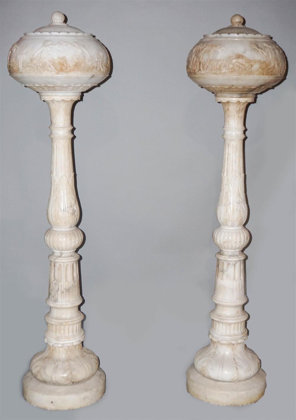 PAIR OF MONUMENTAL CARVED