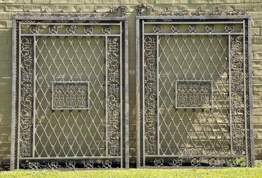 PAIR OF MONUMENTAL CAST IRON ESTATE