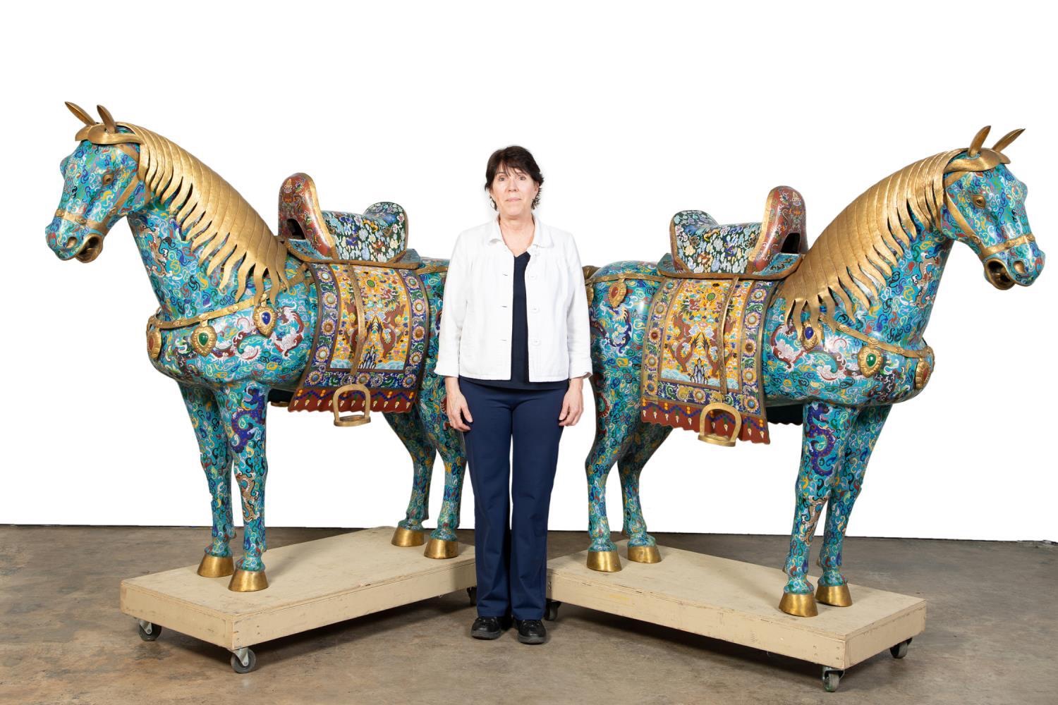 PAIR OF MONUMENTAL CHINESE