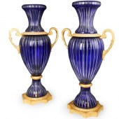 PAIR OF MONUMENTAL CRYSTAL & B