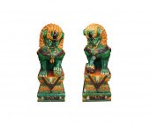 PAIR OF MONUMENTAL FOO DOGSmaj