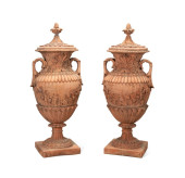 PAIR OF MONUMENTAL TERRA COTTA