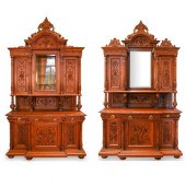 PAIR OF MONUMENTAL WALNUT RENA
