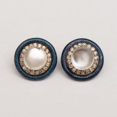 PAIR OF MOONSTONE, DIAMOND AND