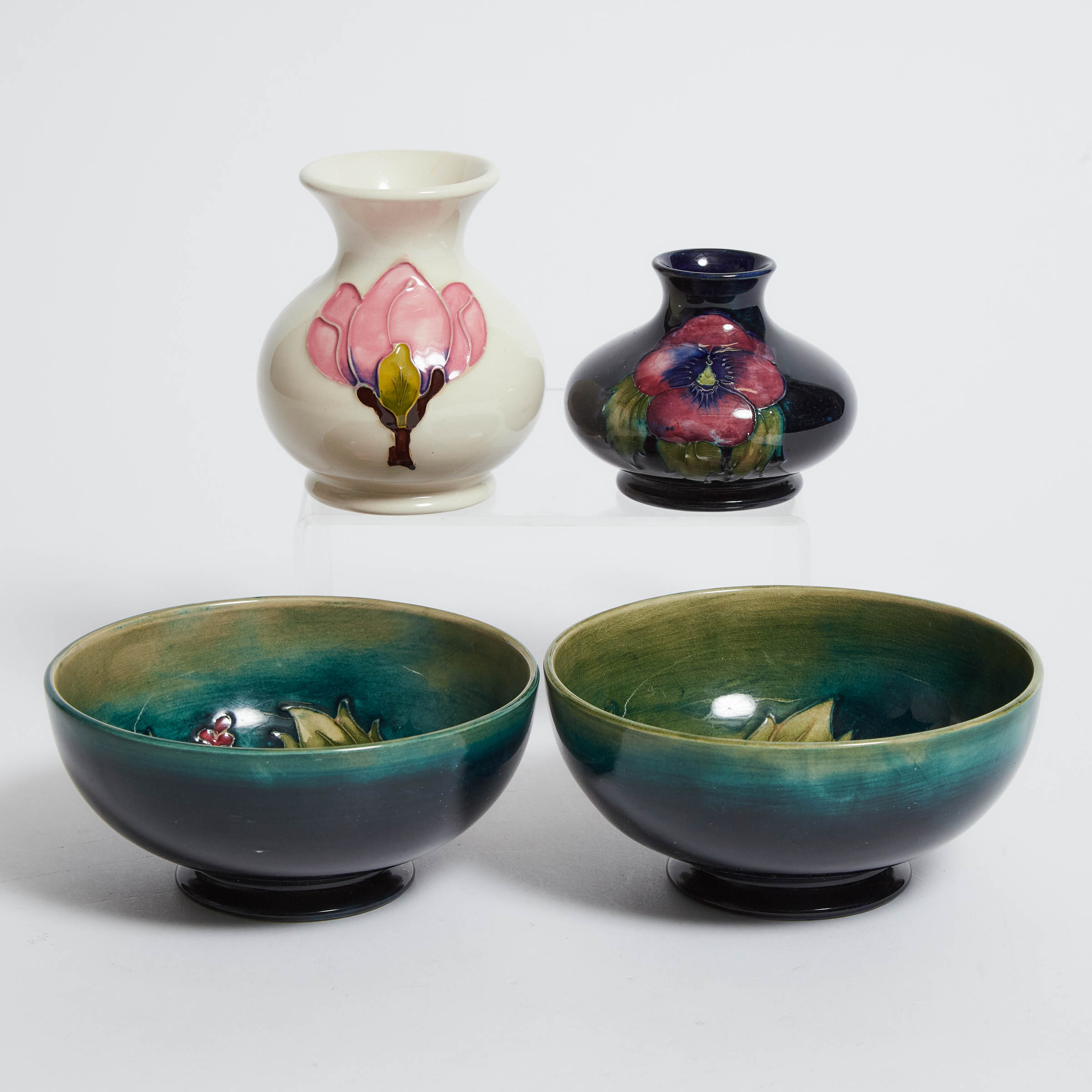 Pair of Moorcroft Hibiscus Bowls