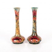 PAIR OF MOORCROFT POTTERY VASE