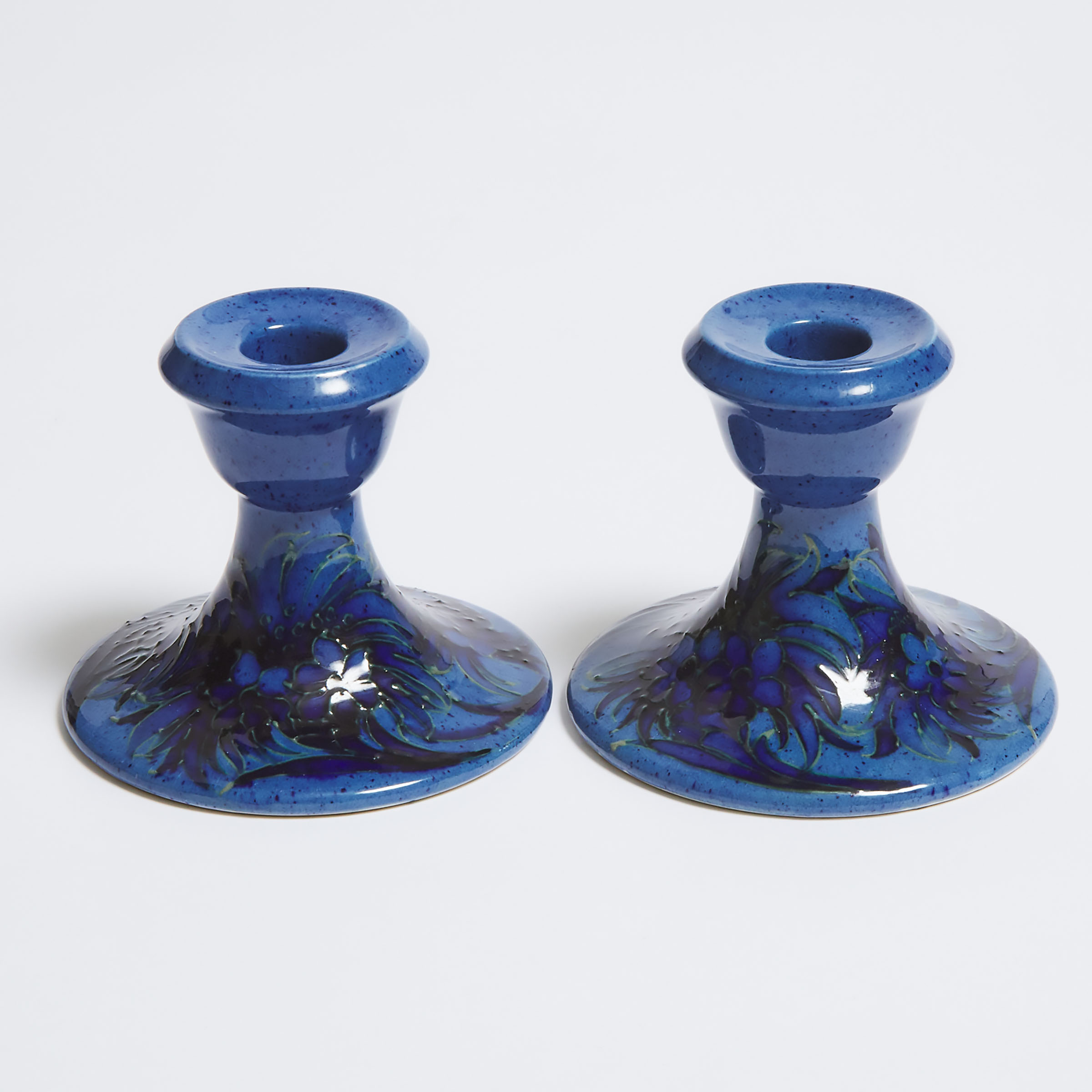Pair of Moorcroft Powder Blue