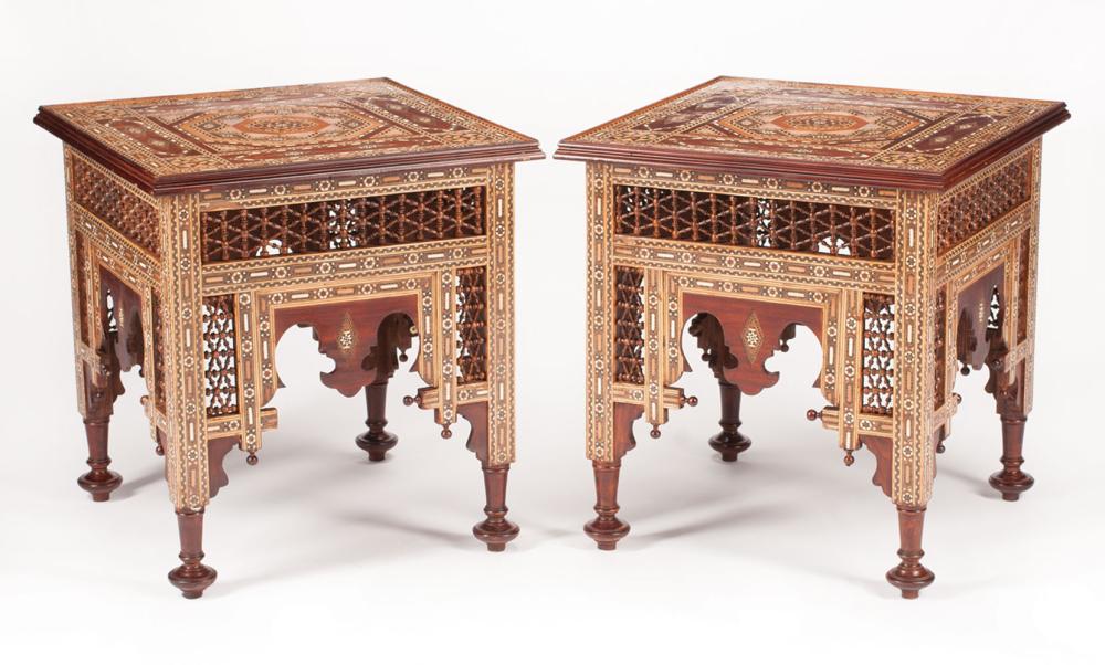 PAIR OF MOORISH BONE INLAID