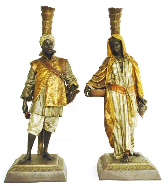 Pair of Moorish cold painted